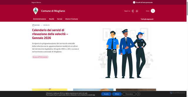 Security scan screenshot of https://www.comune.mogliano.mc.it/