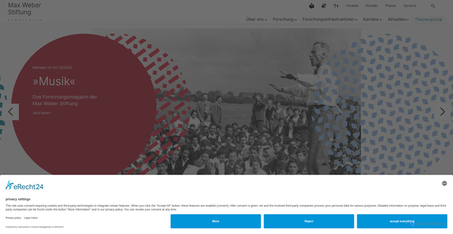Security scan screenshot of https://www.maxweberstiftung.de/startseite.html