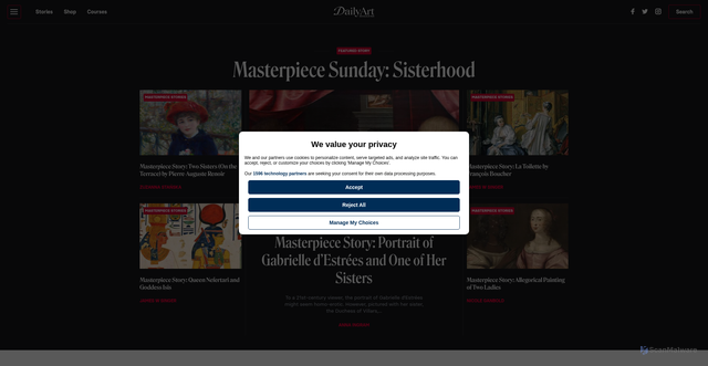 Security scan screenshot of https://dailyartmagazine.com