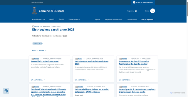 Security scan screenshot of https://www.comune.buscate.mi.it