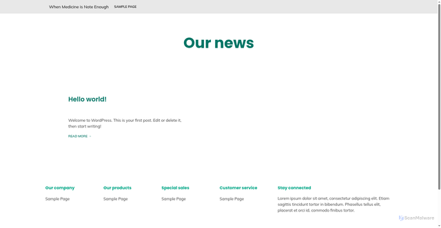 Security scan screenshot of https://whenmediciineisnotenough.com/