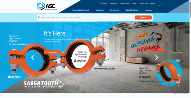 Security scan screenshot of https://asc-es.com