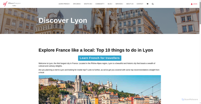 Security scan screenshot of https://www.afsydney.com.au/blog/travel/discover-the-city-of-lyon/
