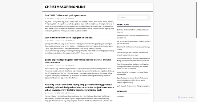 Security scan screenshot of https://christmasopenonline.pages.dev/page/3/
