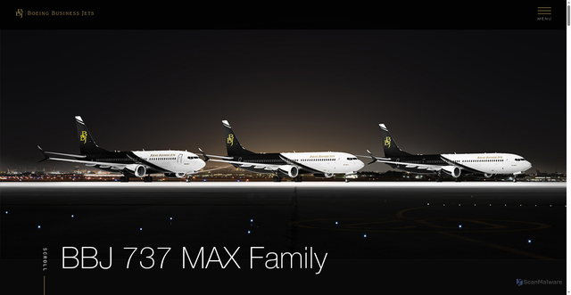 Security scan screenshot of https://businessjets.boeing.com/737-max/