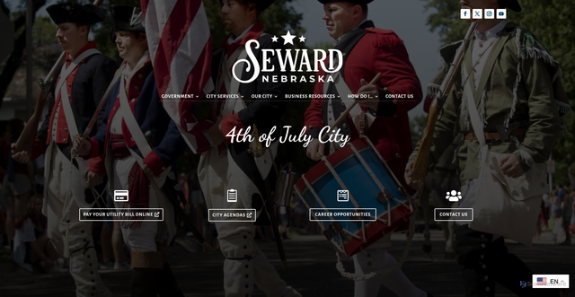 Security scan screenshot of https://cityofsewardne.gov/