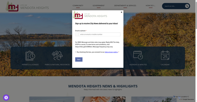 Security scan screenshot of https://mendotaheightsmn.gov/