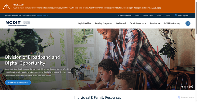 Security scan screenshot of https://www.ncbroadband.gov/