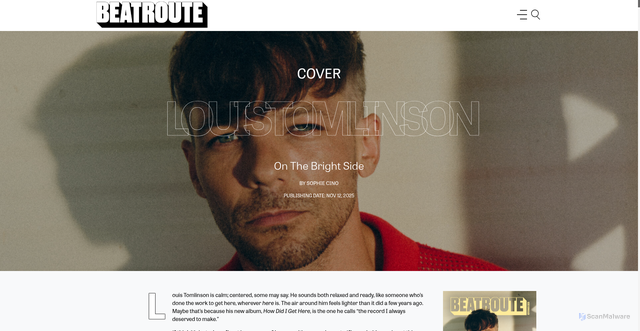 Security scan screenshot of https://beatroutemedia.com/cover_stories/louis-tomlinson/
