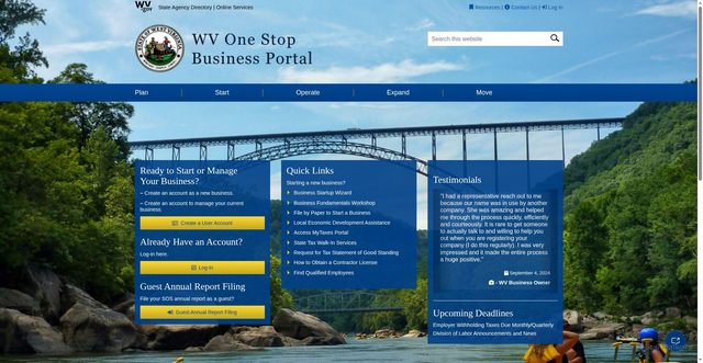 Security scan screenshot of https://business4.wv.gov/Pages/default.aspx