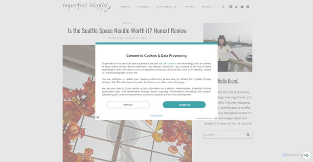 Security scan screenshot of https://imperfectidealist.com/is-the-space-needle-worth-it/
