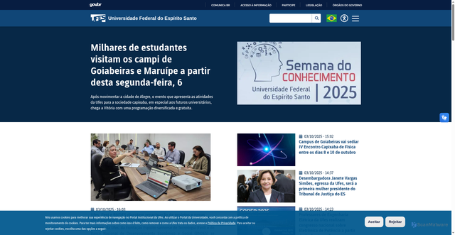 Security scan screenshot of https://www.ufes.br/