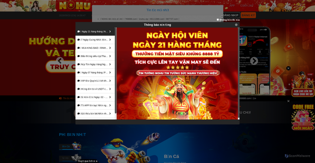 Security scan screenshot of https://m.nohu90.com