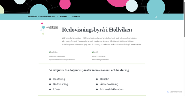 Security scan screenshot of https://lundstromstjanster.se