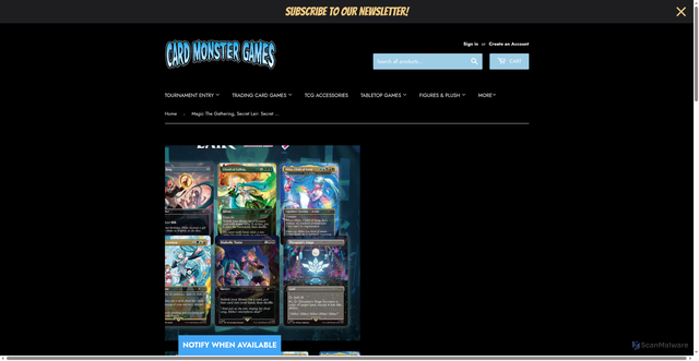 Security scan screenshot of https://cardmonstergames.com/products/magic-the-gathering-secret-lair-secret-lair-x-hatsune-miku-digital-sensation-en