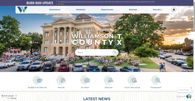 Security scan screenshot of https://www.wilcotx.gov//