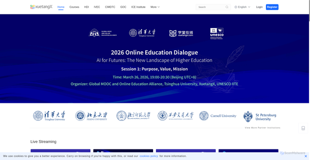 Security scan screenshot of https://xuetangx.com