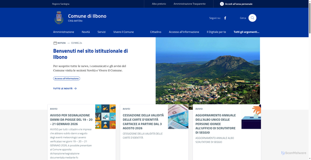 Security scan screenshot of https://www.comune.ilbono.nu.it/