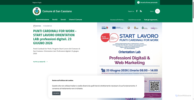 Security scan screenshot of https://www.comune.sancassiano.le.it