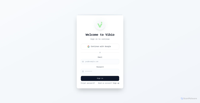 Security scan screenshot of http://vibioapp.com/