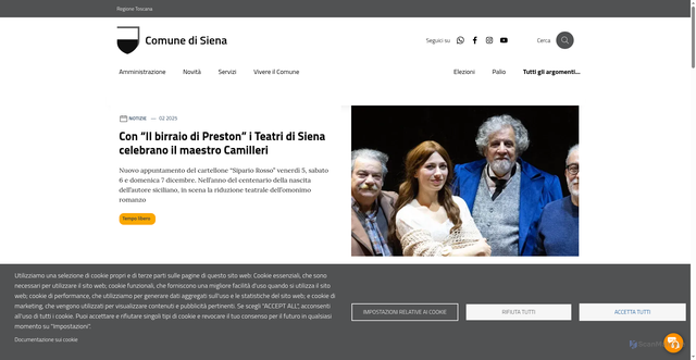 Security scan screenshot of https://www.comune.siena.it/
