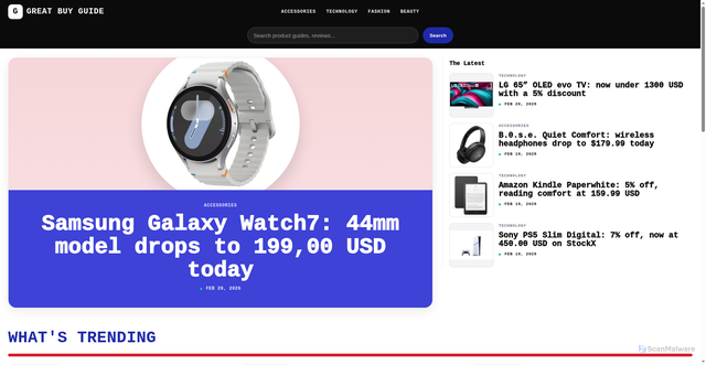 Security scan screenshot of http://greatbuyguide.com/
