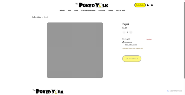 Security scan screenshot of https://www.thepokedyolk.com/product/pepsi/7