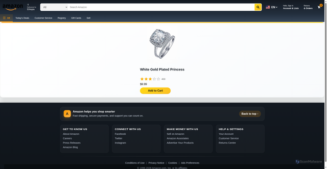 Security scan screenshot of https://amazon-clone-six-rho-44.vercel.app/product/7