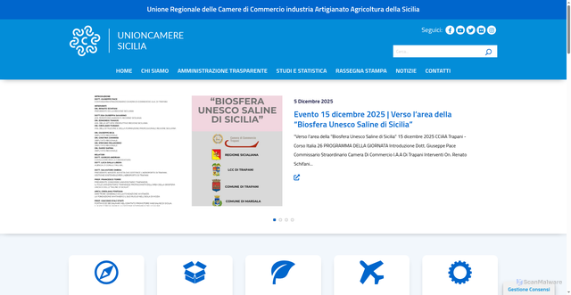 Security scan screenshot of https://unioncameresicilia.it/