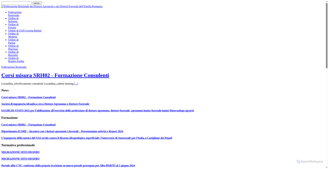 Security scan screenshot of https://www.agronomiforestali-rer.it/