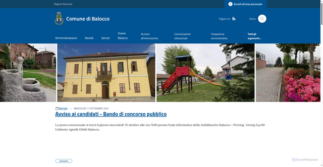 Security scan screenshot of https://www.comune.balocco.vc.it/