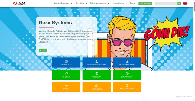 Security scan screenshot of https://rexx-systems.com
