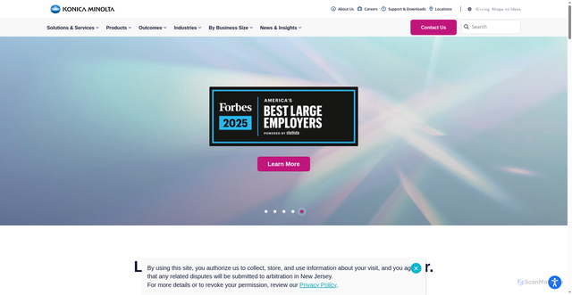 Security scan screenshot of https://kmbs.konicaminolta.us