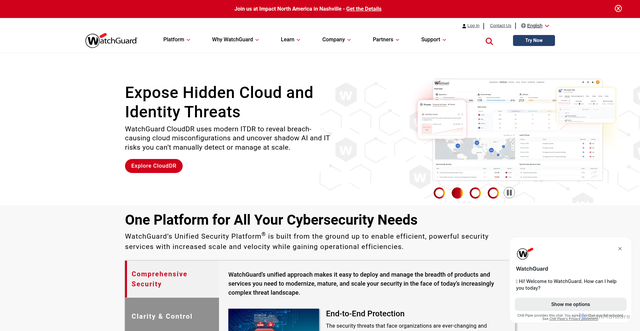 Security scan screenshot of https://www.watchguard.com