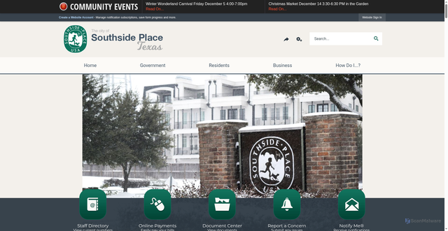 Security scan screenshot of https://southsideplacetx.gov/