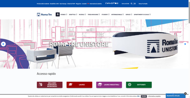 Security scan screenshot of https://uniroma3.it