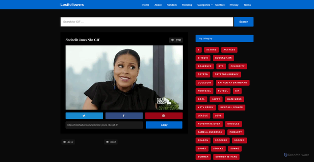 Security scan screenshot of https://holoharbor.com/sheinelle-jones-nbc-gif-3/