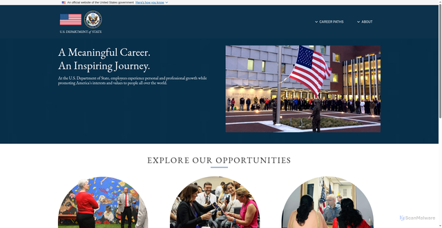 Security scan screenshot of https://careers.state.gov/