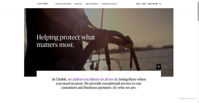 Security scan screenshot of https://www.chubb.com/us-en/