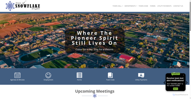 Security scan screenshot of https://www.snowflakeaz.gov/