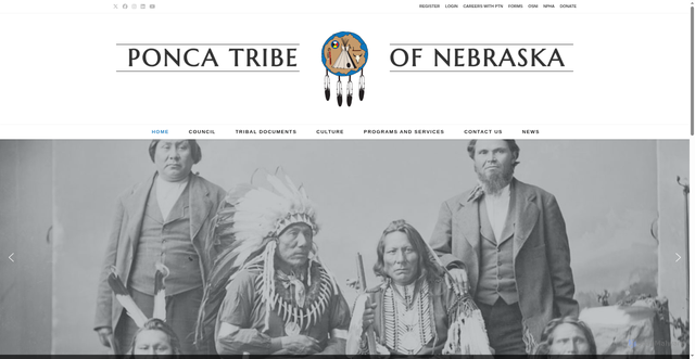 Security scan screenshot of https://poncatribe-ne.gov/