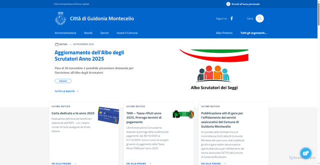 Security scan screenshot of https://www.comune.guidoniamontecelio.rm.it/