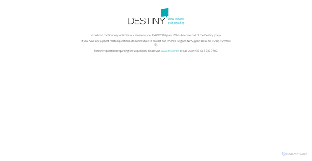 Security scan screenshot of evonet.be