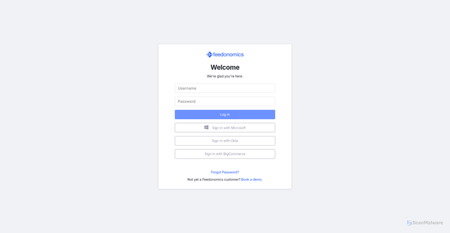 Security scan screenshot of https://feedamp.feedonomics.com