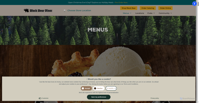 Security scan screenshot of https://blackbeardiner.com/menus/