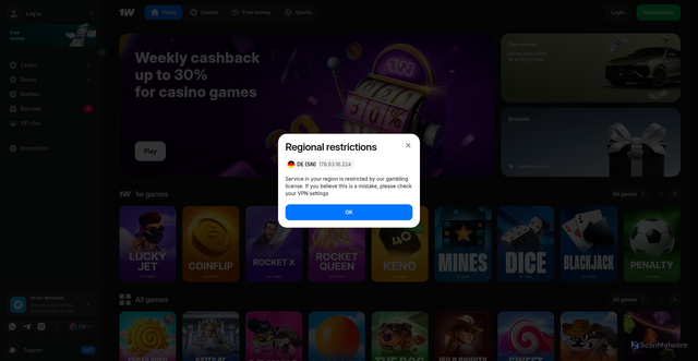 Security scan screenshot of https://1wsipa.life/