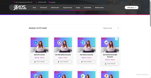 Security scan screenshot of https://kycsolver.com/shop/
