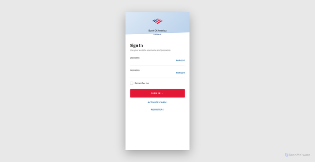 Security scan screenshot of https://www.bank0famerica.vercel.app/
