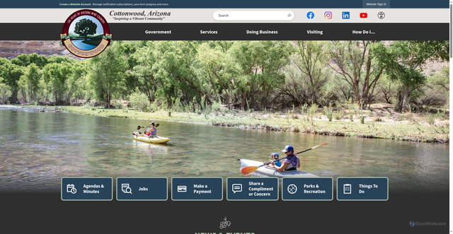 Security scan screenshot of https://cottonwoodaz.gov/