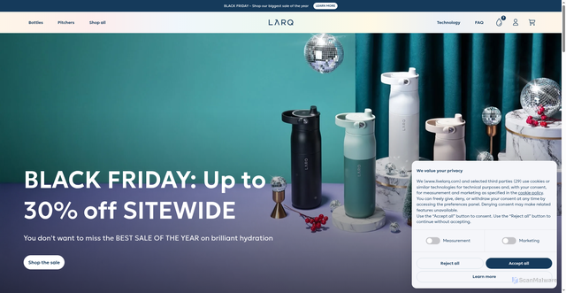 Security scan screenshot of https://www.livelarq.com/